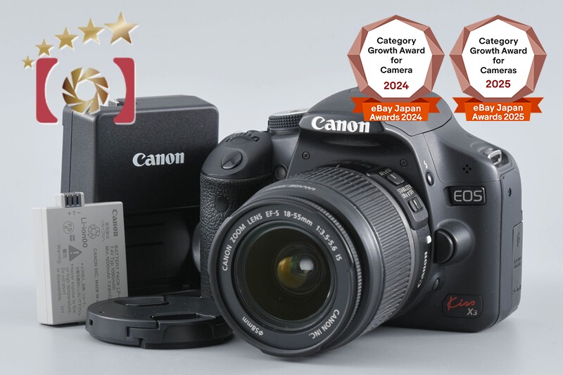 Kiss Canon EOS X3 18-55mm EF-S ⁄ DSLR Camera IS T1i 500D 15.1 MP