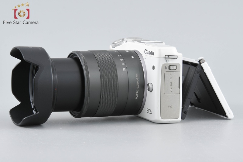 Canon EOS M3 White 24.2 MP Digital Camera EF-M 18-55 IS STM Lens