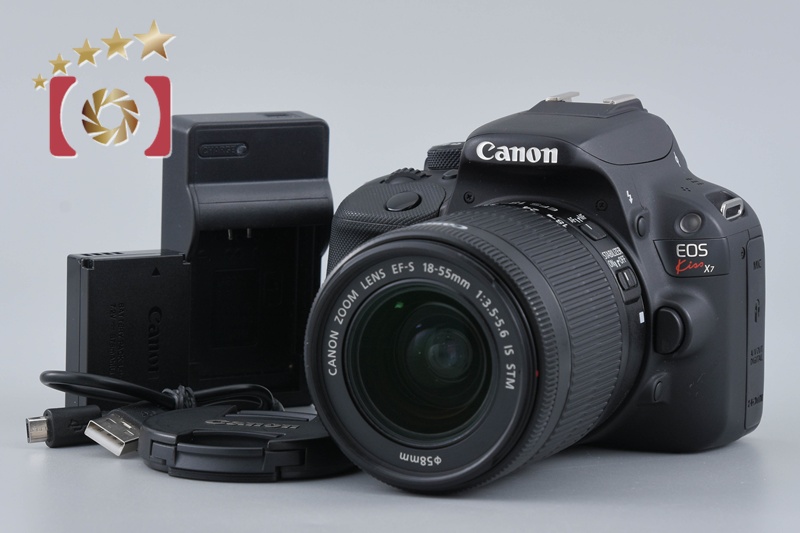 Canon EOS Kiss X7 / Rebel SL1 / 100D Black 18.0 MP EF-S 18-55 IS 