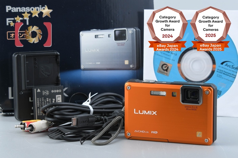【D3022】 Panasonic LUMIX DMC-FT1 パナソニック Panasonic LUMIX DMC-FT1 Sunrise Orange Digital Camera (Japanese
