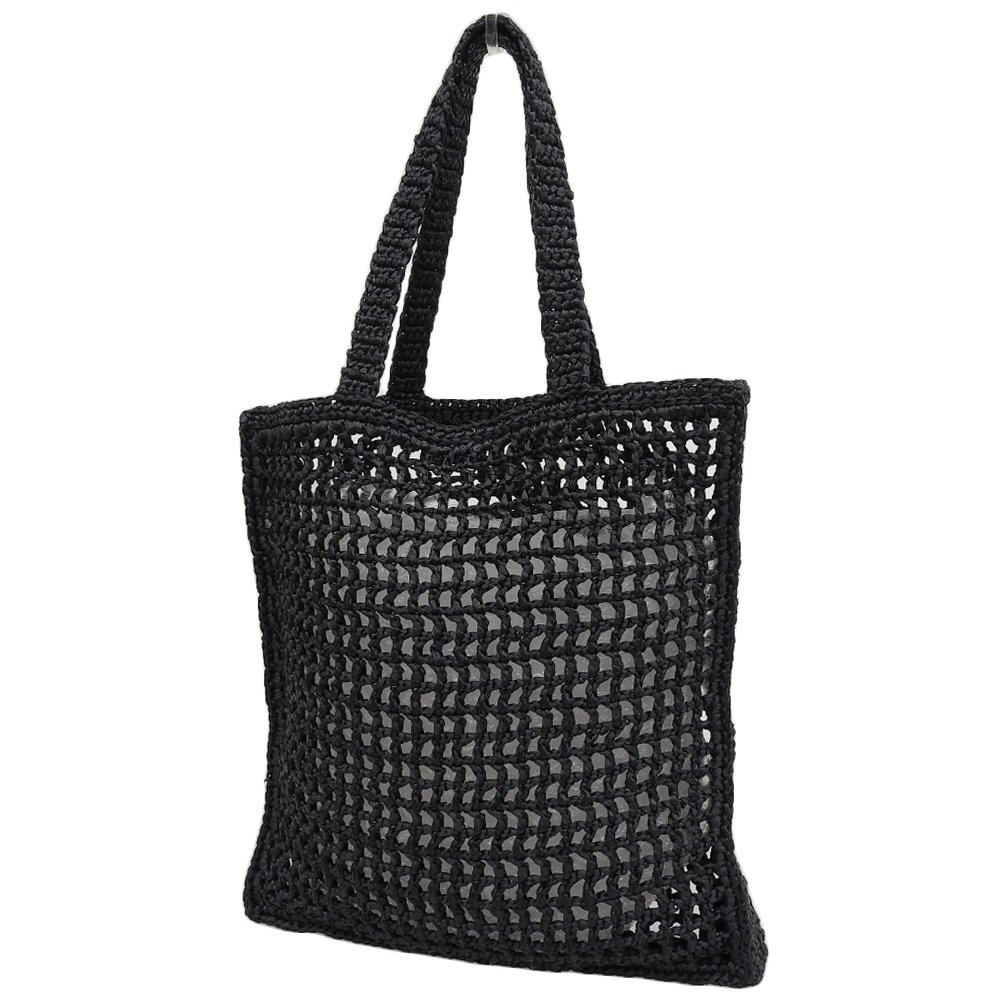 【PRADA】MESH TOTE BAG PRADA Mesh Tote Bag Shoulder Bag Raffia black | eBay