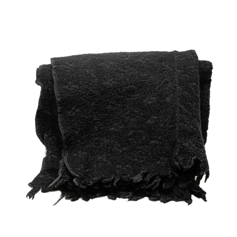 ルイヴィトン　エシャルプ モノグラム クラシック　黒 マフラー　M70520 ヴィトン エシャルプ モノグラム クラシック マフラー ブラック