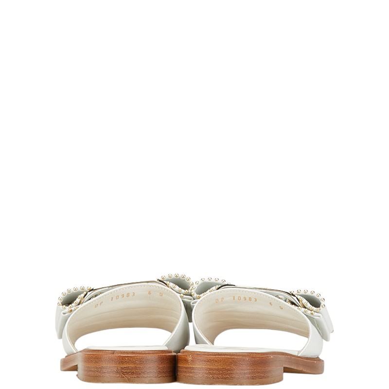 Salvatore Ferragamo ISERA Vara Ribbon Studs Sandals Flat Size: 6D  