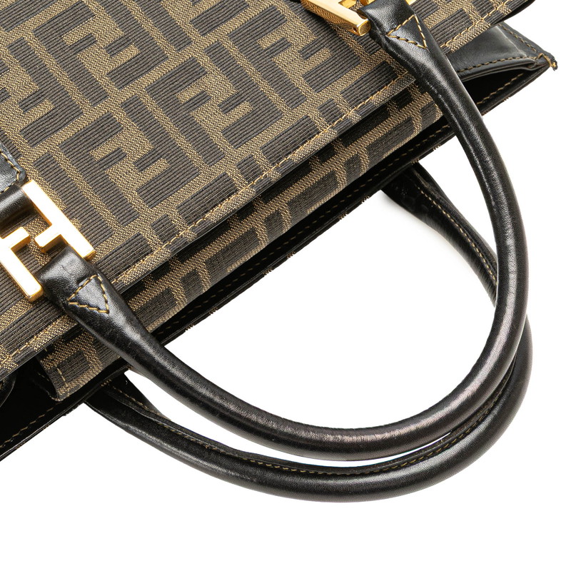 FENDI ZUCCA パンプス ブラック 35.5 Fendi FF Zucca Leather Perforated Heels Black