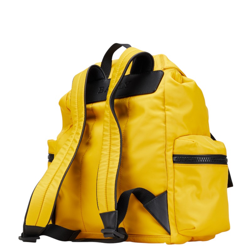 BALLY YELLOW BACKPACK CANVAS AND LEATHER AUTHENTIC AND BEAUTIFUL BALLY Crew Backpack, Yellow, Black, Nylon, Leather, Women main image 3