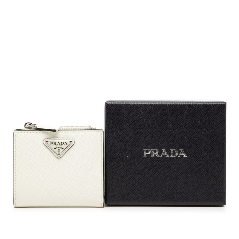 PRADA Triangle logo Bifold Wallet compact wallet 2ML049 Women