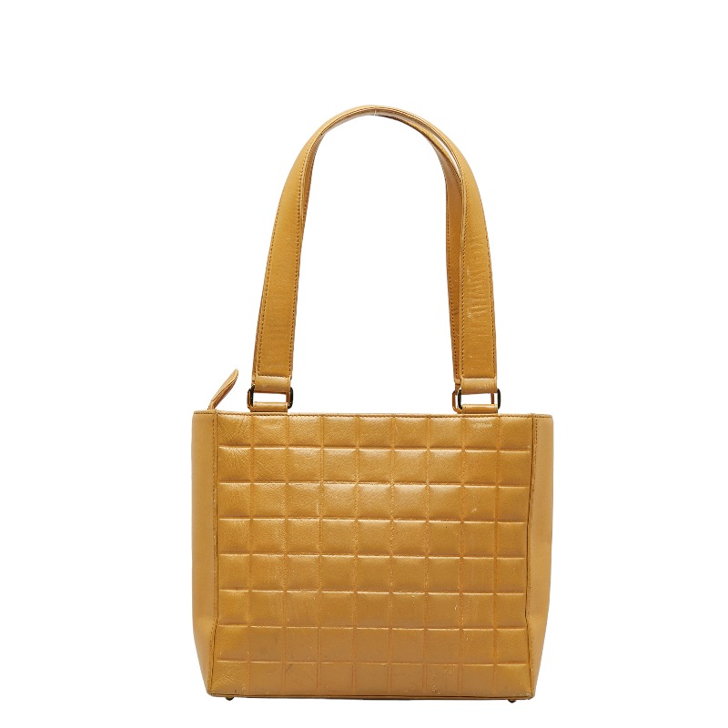 CHANEL Chocolate bar COCO Mark Shoulder Bag Tote Bag Women 【Used