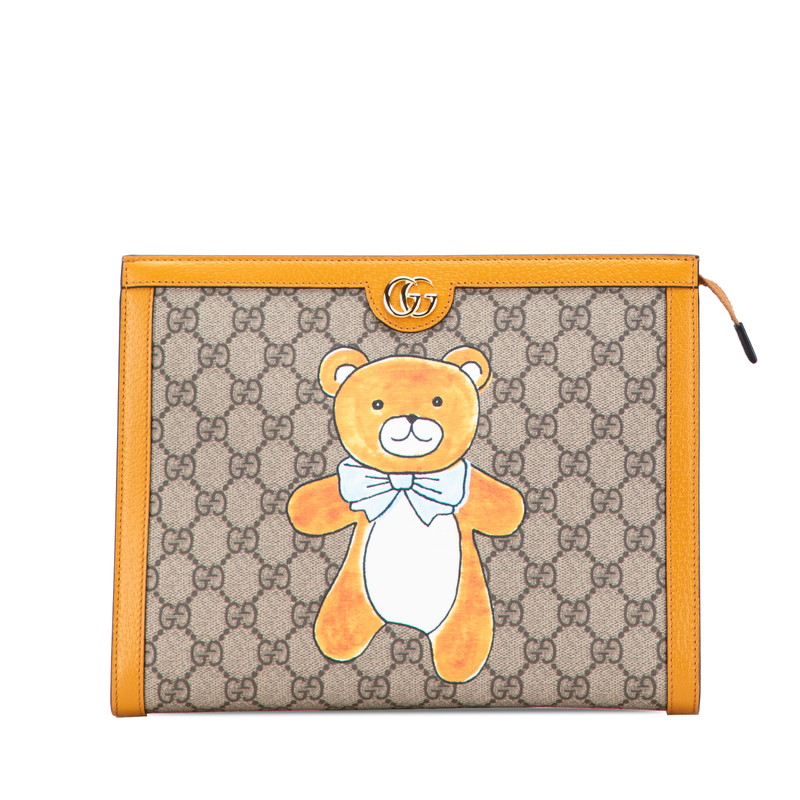 GUCCI x EXO KAI GG Supreme Teddy bear Clutch bag 660513 Women