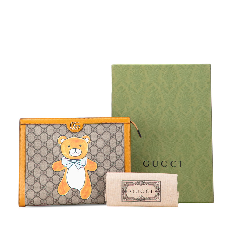 GUCCI x EXO KAI GG Supreme Teddy bear Clutch bag 660513 Women
