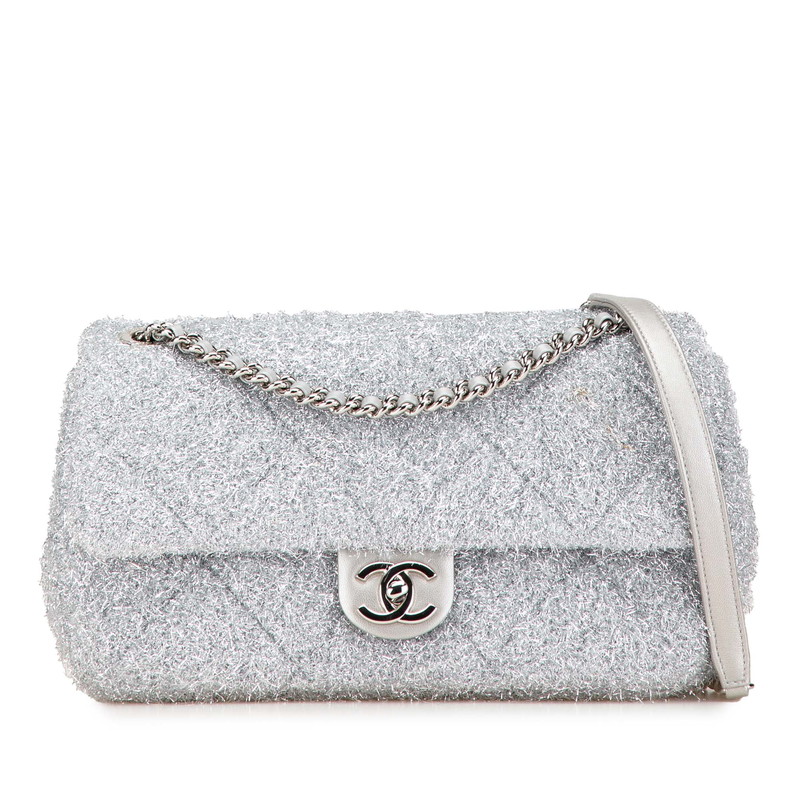 CHANEL Pool Toe Glitter Chain Shoulder Bag A91984 Women 【Used】