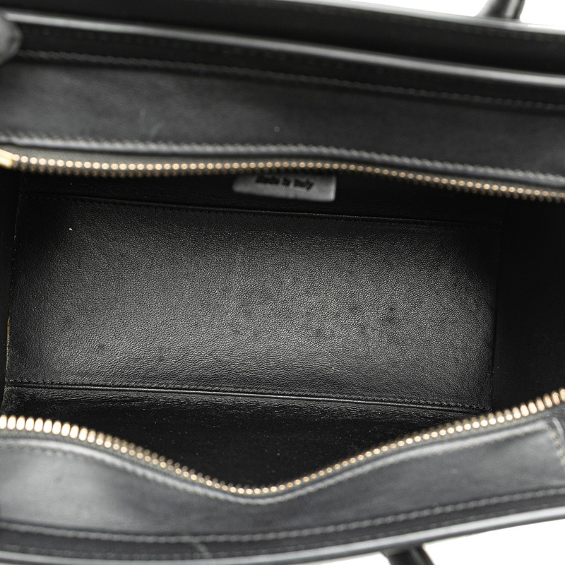 CELINE Luggage Nano Shopper Tricolor Handbag Shoulder Bag 2WAY