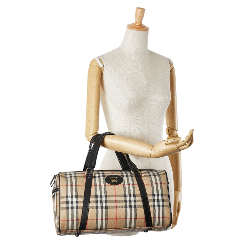 バッグ BURBERRY Bostonbag nova check Hoselogo BURBERRY Nova Check hose logo Boston bag Women 【Used】 | eBay