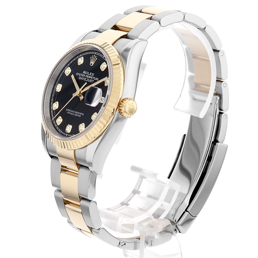 ROLEX Datejust 36 10P diamond 126233G Black 3 row oyster