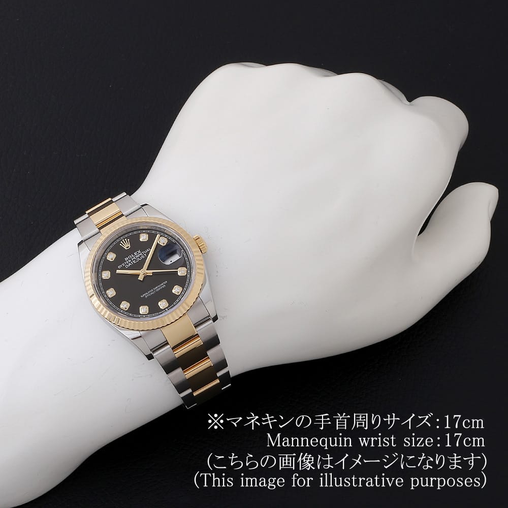 ROLEX Datejust 36 10P diamond 126233G Black 3 row oyster
