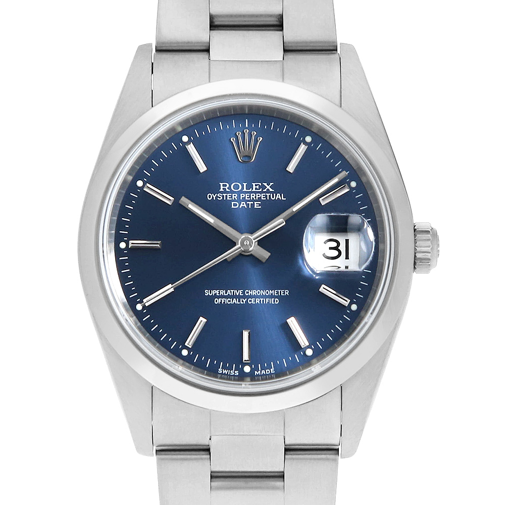 時計 Rolex 15200 32mm ROLEX Oyster Perpetual Date 15200 Blue bar Y Number second