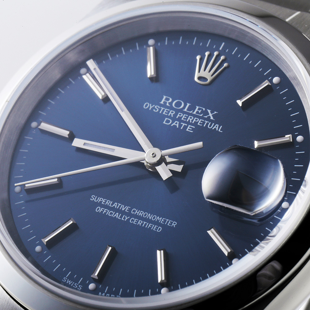 ROLEX Oyster Perpetual Date 15200 Blue bar Y Number second