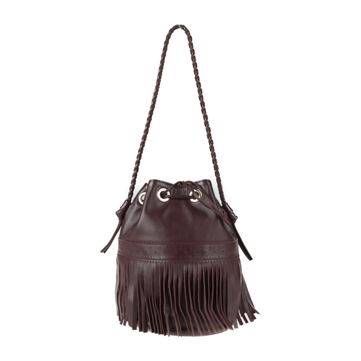 J&M Davidson Shoulder Bag - Carnival M Fringe Drawstring leather 