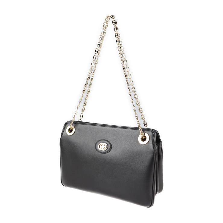 【関税&送料込】Gucci Black Leather Gucci Marina Chain Sanda GUCCI Women's Gucci Marina chain sandal | REVERSIBLE