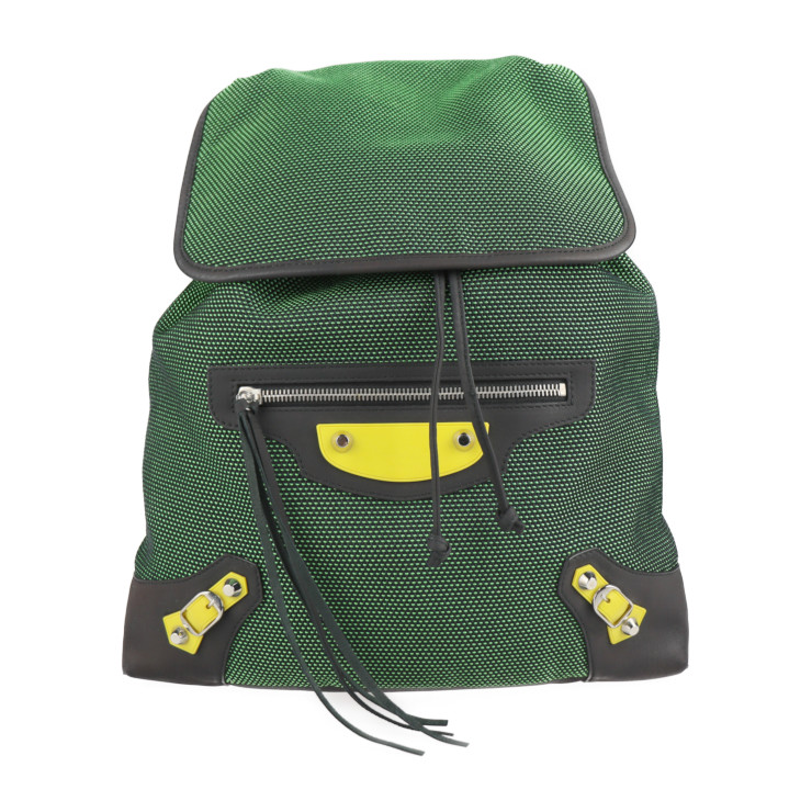 Balenciaga Traveler S Backpack Daypack Nylon Leather Green Black Pre-Owned BALENCIAGA Balenciaga Traveler S Backpack Daypack  main image 2