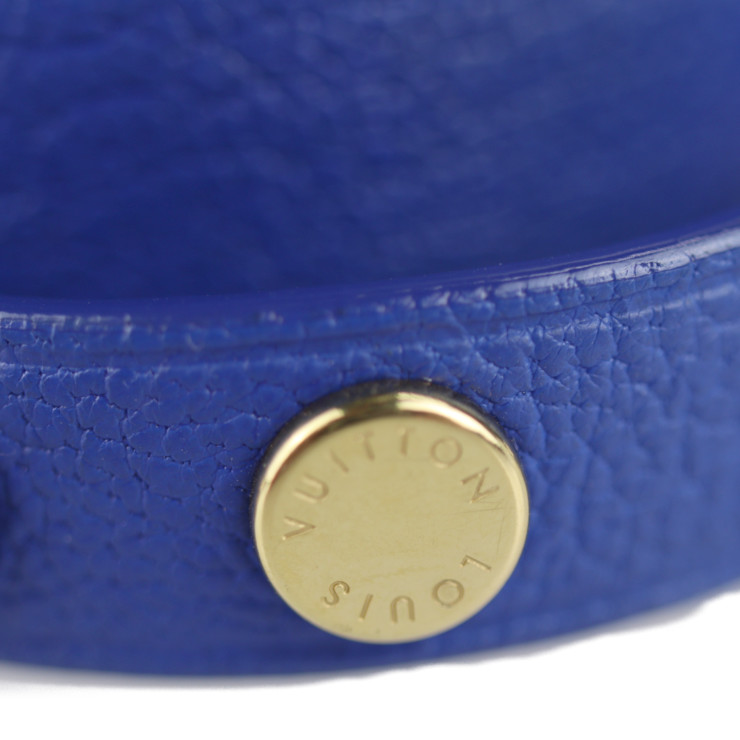 LOUIS VUITTON Spike It Bracelet M6693F #17 Leather Blue  display picture 1