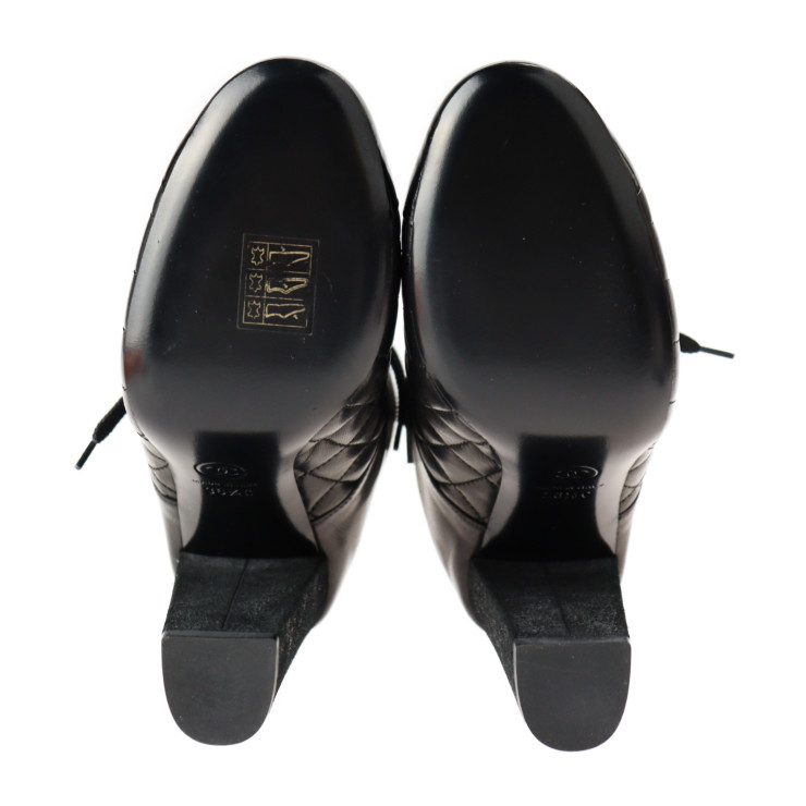 CHANEL boots G28710 Matrasse COCO Mark Short Boots Quilted Chunky