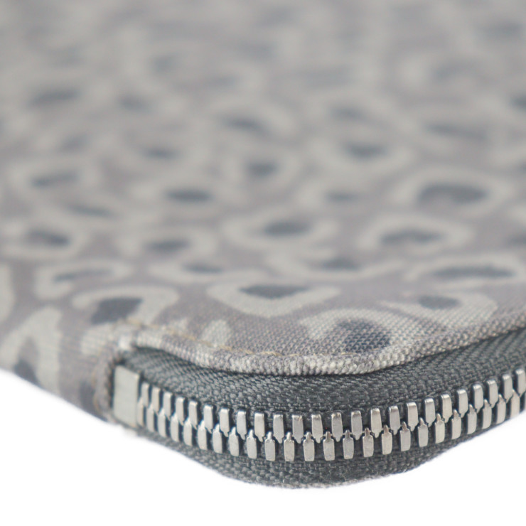 GUCCI pouch second bag 353480 canvas gray clutch bag L-shaped