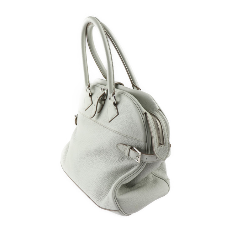 HERMES Handbag - Atlas 35 □ O stamp Taurillon Clemence pearl gray