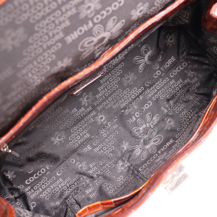 COCCO FIORE Handbag - bag Turnlock Croc Embossed Shoulder