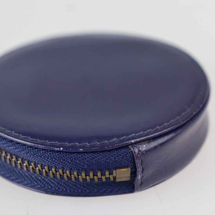 CELINE coin purse Old Celine Circle Logo Round Coin Pocket leather