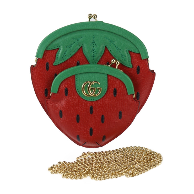 GUCCI Shoulder Bag 719725 Strawberry-shaped pochette Frutini