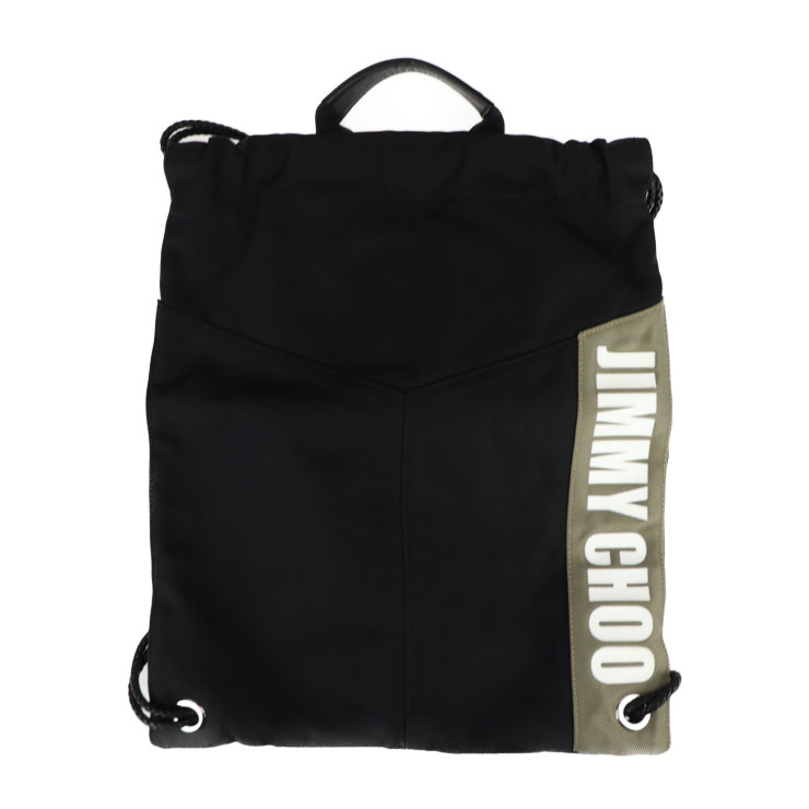 Jimmy Choo Black Drawstring Backpack Jimmy Choo noir kei ninomiya Backpack | Black Nappa Leather  main image 3