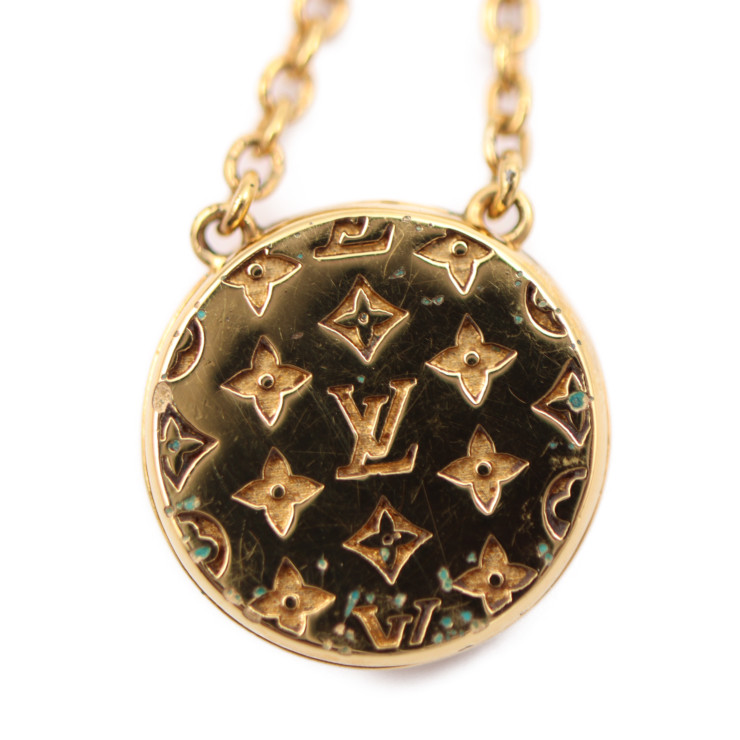 LOUIS VUITTON Necklace M80259 Collier L TO V Circle Logo Vuitton