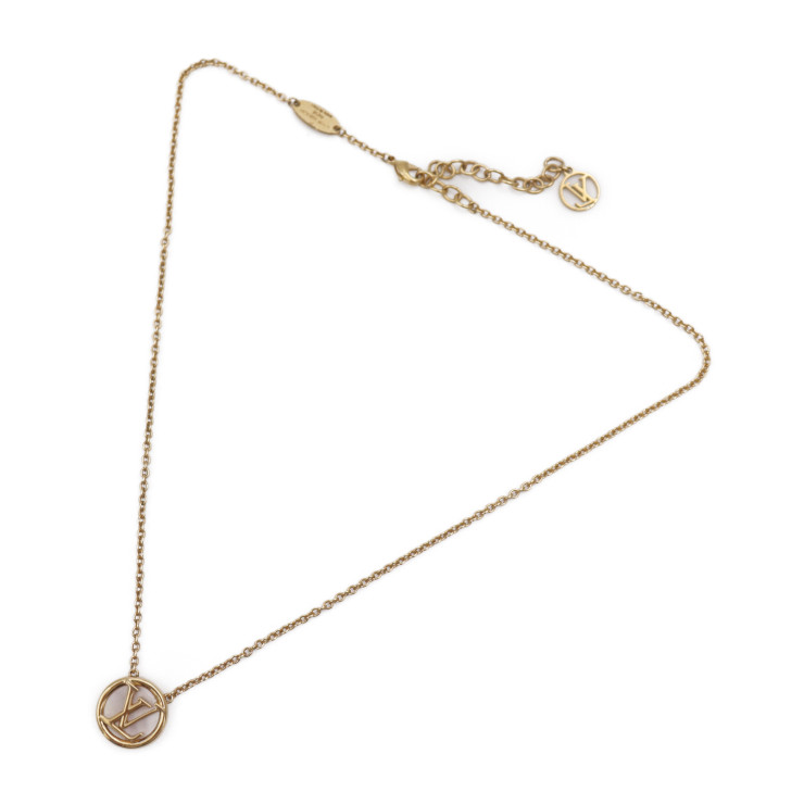 LOUIS VUITTON Necklace M80259 Collier L TO V Circle Logo Vuitton
