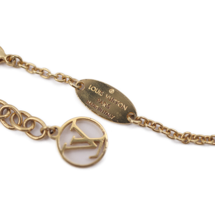 LOUIS VUITTON Necklace M80259 Collier L TO V Circle Logo Vuitton