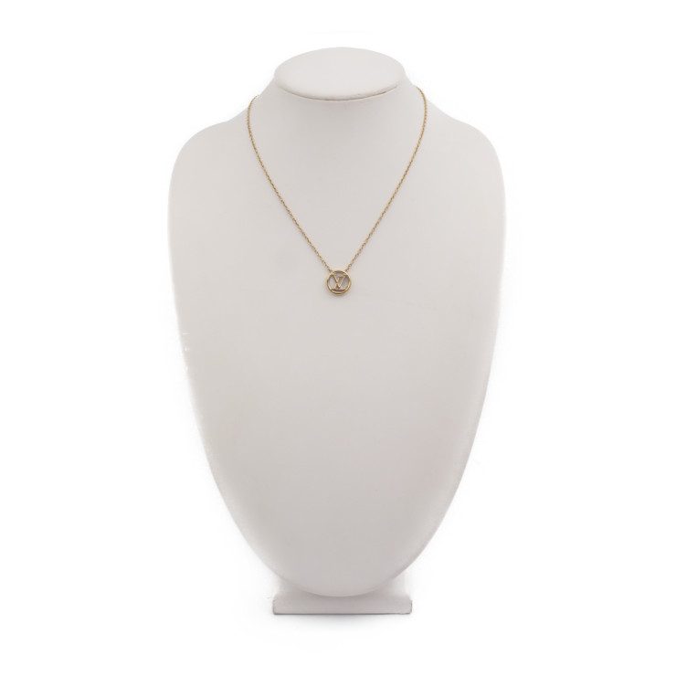 LOUIS VUITTON Necklace M80259 Collier L TO V Circle Logo Vuitton
