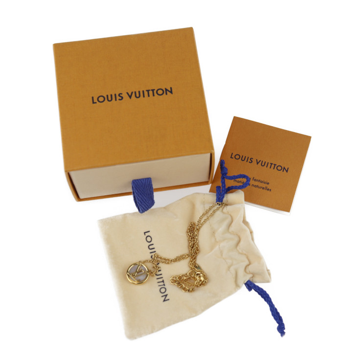 LOUIS VUITTON Necklace M80259 Collier L TO V Circle Logo Vuitton