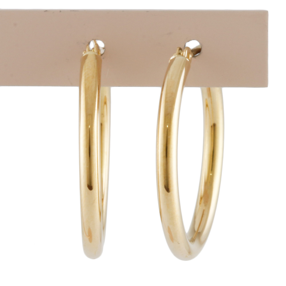 ピアス LESS IS MORE 14K Gold 18mm Pipe Ring Earrings 14k gold 18mm pipe ring earring - 레스이즈모어