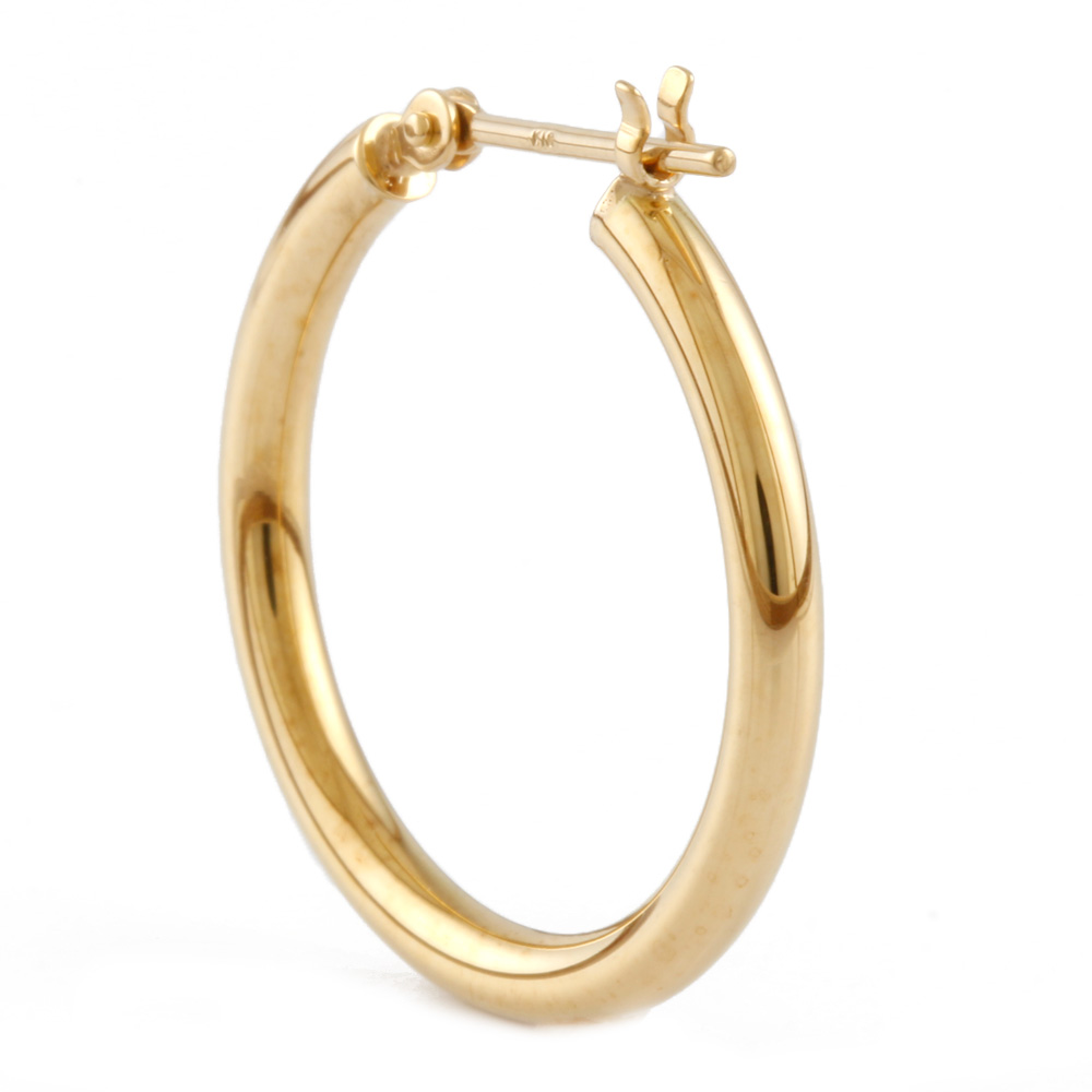 ピアス LESS IS MORE 14K Gold 18mm Pipe Ring Earrings new earring K18 Gold Hoop pipe ring 2x20 | eBay