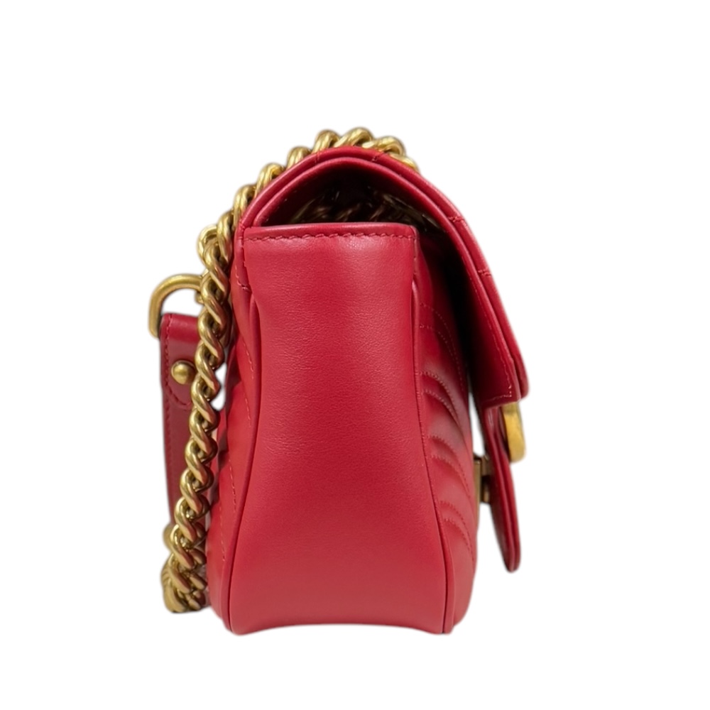 GUCCI Shoulder Bag Cross Body 446744 leather Chain GG Marmont used
