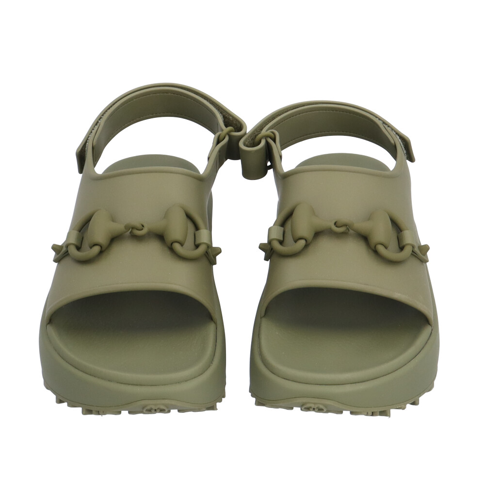 GUCCI Sandals 747752 rubber Horsebit Flatform rubber sandals used