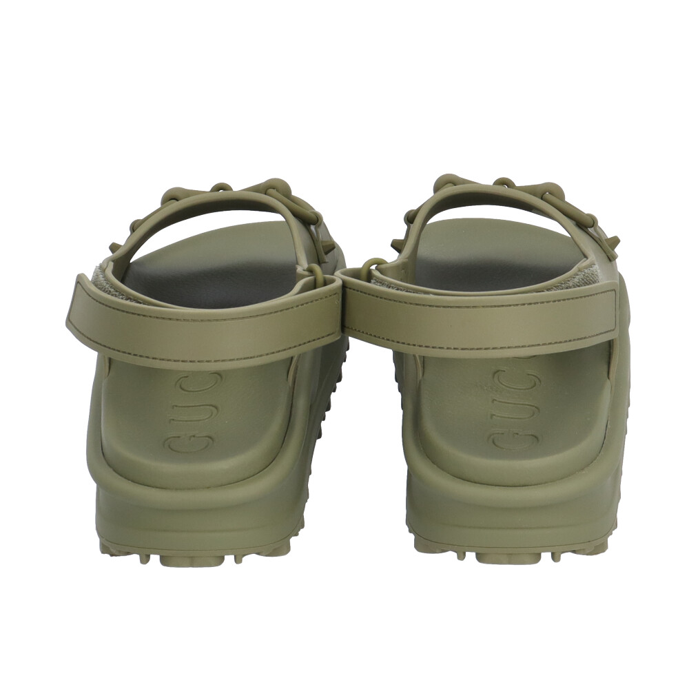 GUCCI Sandals 747752 rubber Horsebit Flatform rubber sandals used