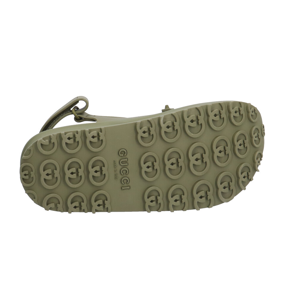 GUCCI / サンダル/--/GRN/747752 GUCCI Sandals 747752 rubber Horsebit Flatform rubber sandals used