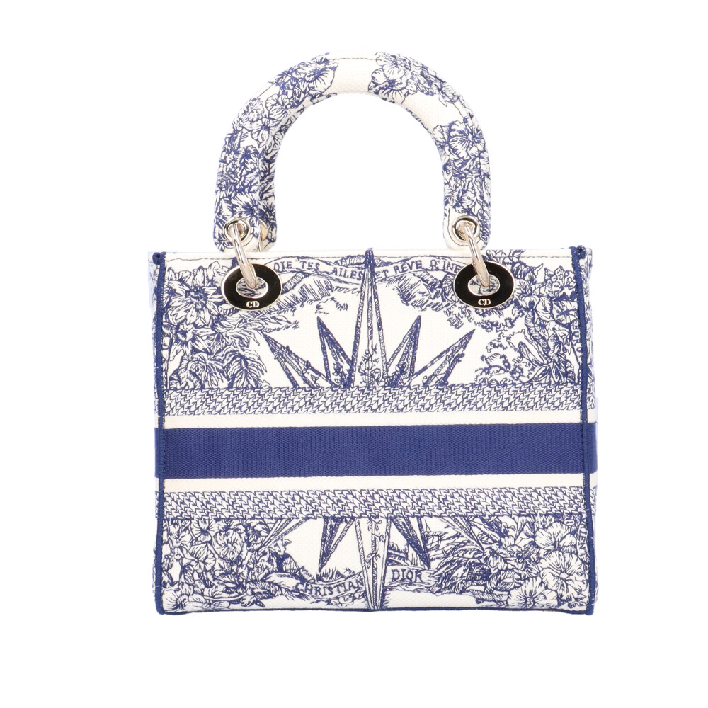 【知的♪】Dior Sac Lady D-Lite ミディアム バッグ ベージュ Christian Dior Lady D-Lite Medium Beige Canvas Shoulder Bag