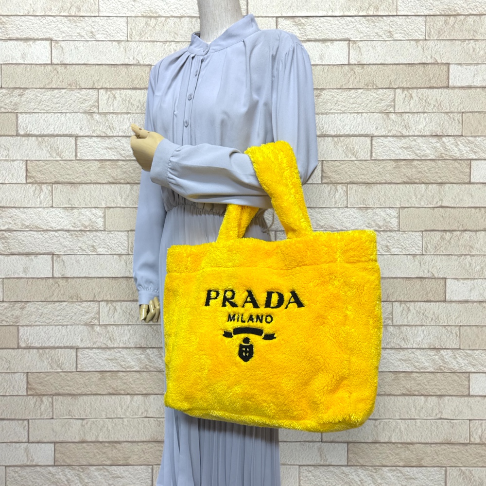 ハンドバッグ PRADA | Terry tote bag 1BG130 PRADA Terry Tote Bag Fabric Black White 1BG130 Nero Purse