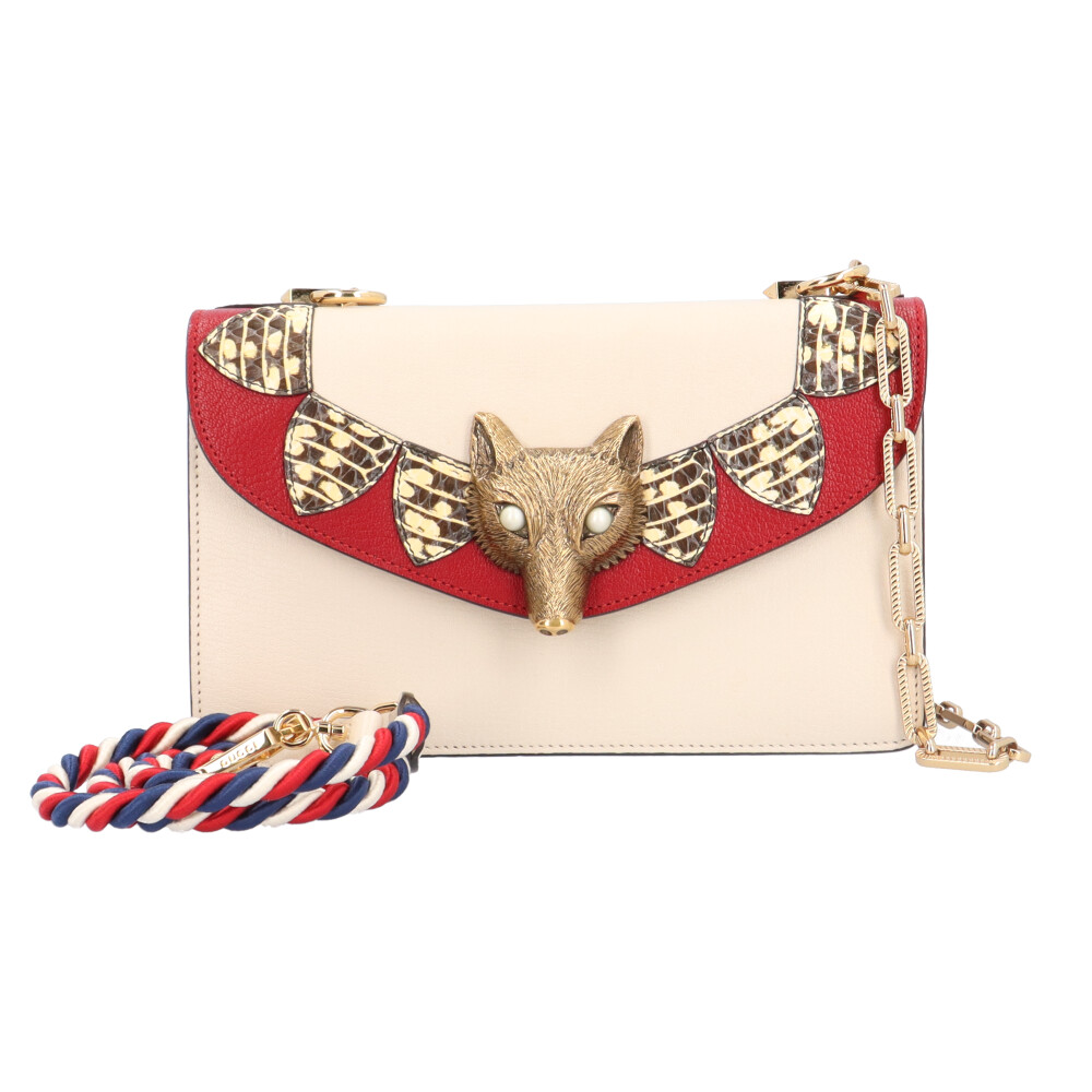 GUCCI Fox Shoulder Bag 466433 leather Broche used | eBay
