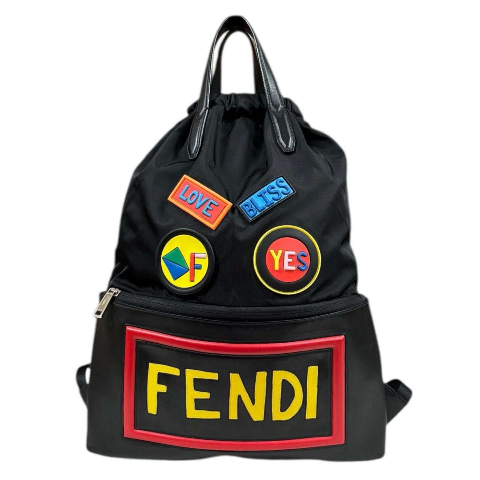 FENDI Backpack Â· Daypack 7VZ034 Nylon leather Logo face used | eBay
