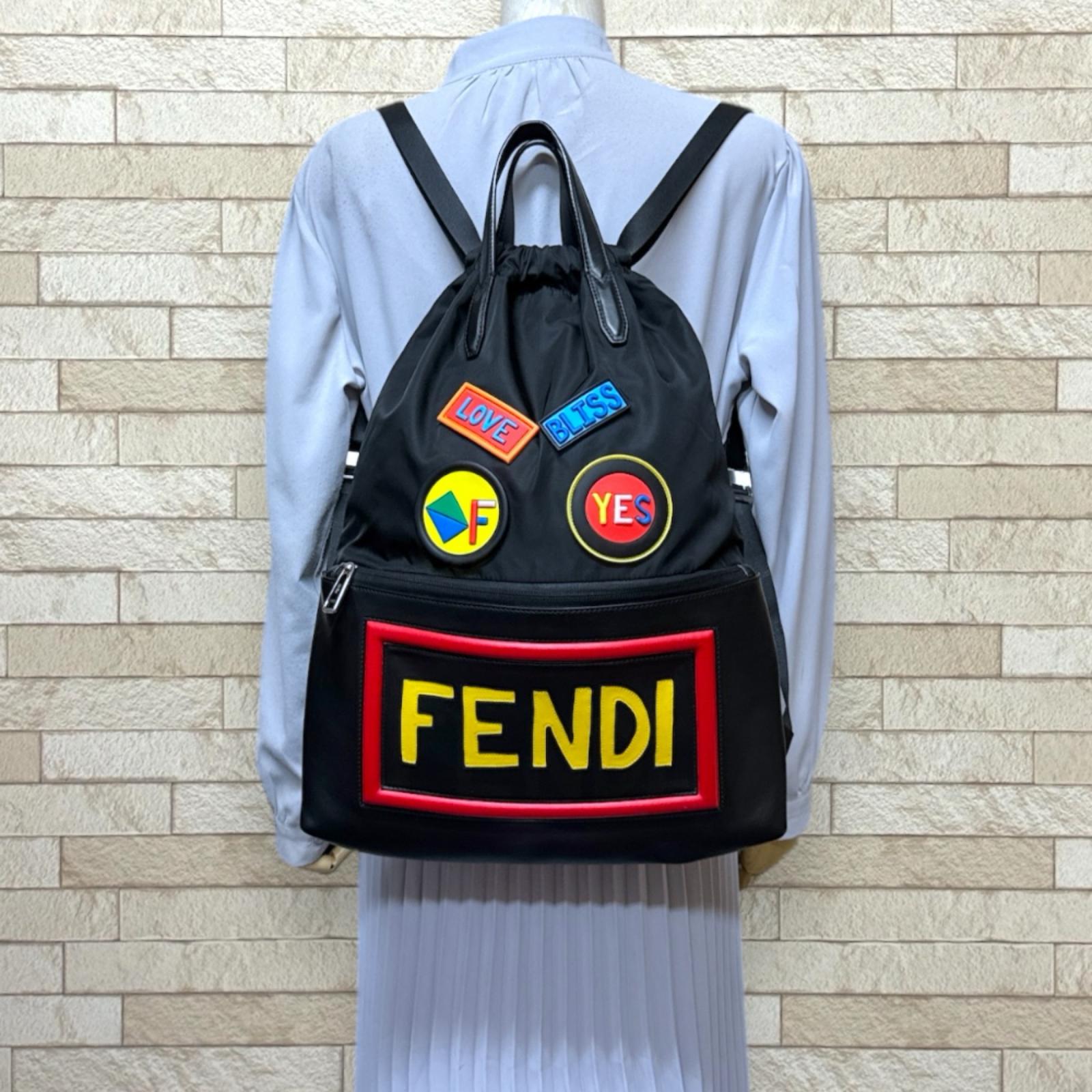 FENDI Backpack Â· Daypack 7VZ034 Nylon leather Logo face used | eBay