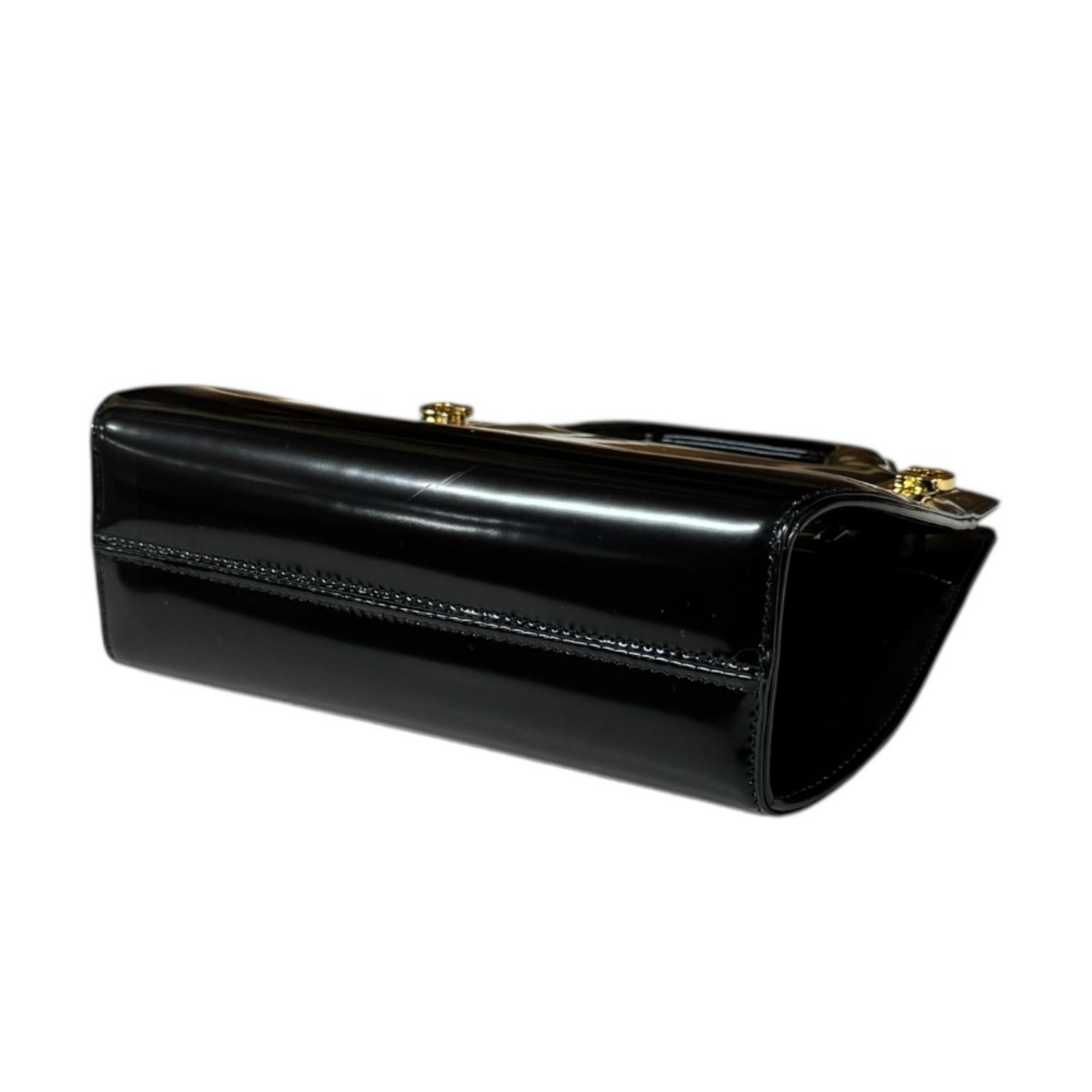 Salvatore Ferragamo ブラックパーティーバッグ Salvatore Ferragamo Vala Crocodile embossed Shoulderbag Handbag