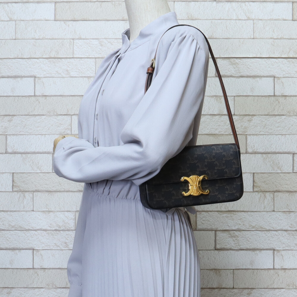 CELINE Shoulder Bag 194142CUZ.04LU PVC coated canvas Triomphe