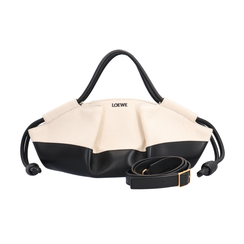 LOEWE Shoulder Bag A709P48X06 leather canvas 2way Paseo Bag Small